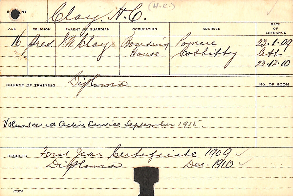 CLAY, Herbert Clay (Hawkesbury Diploma of Agriculture (HDA))