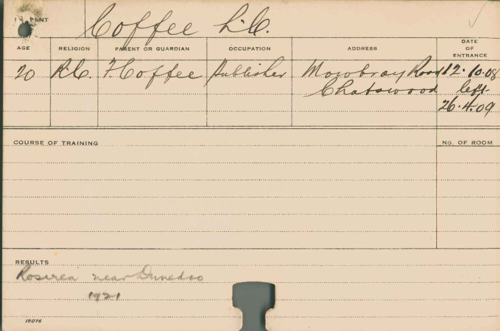 COFFEE, Leo C (Course Not Identified)