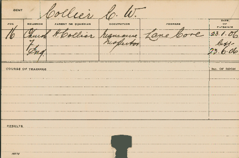 COLLIER, CW (Course Not Identified)