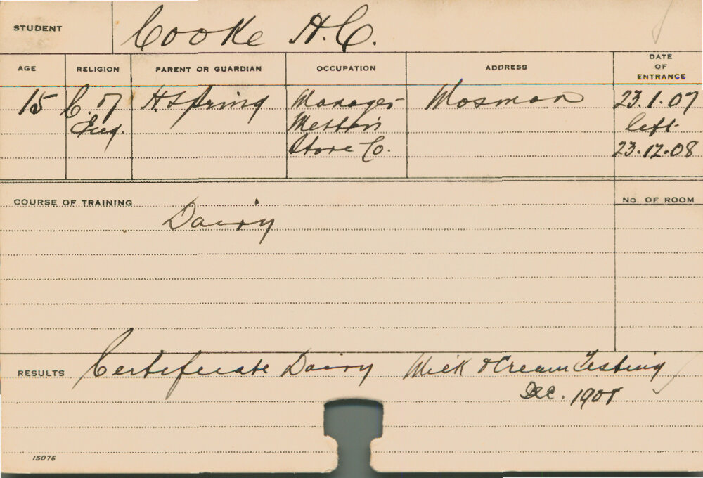 COOKE, HC (Dairy)