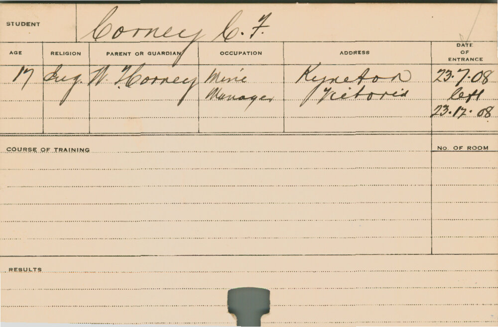 CORNEY, CF (Course Not Identified)