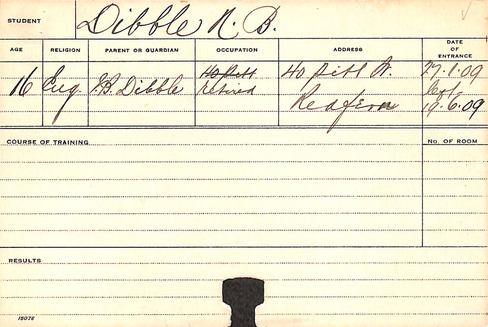 DIBBLE, NB (Course Not Identified)