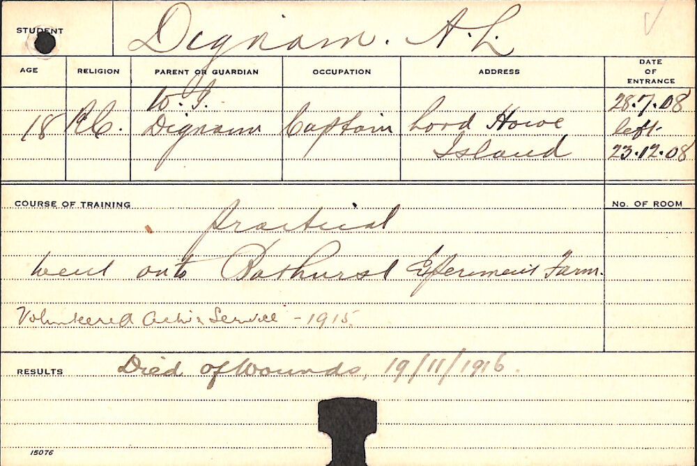 DIGNAM, Arthur L (Practical Courses)