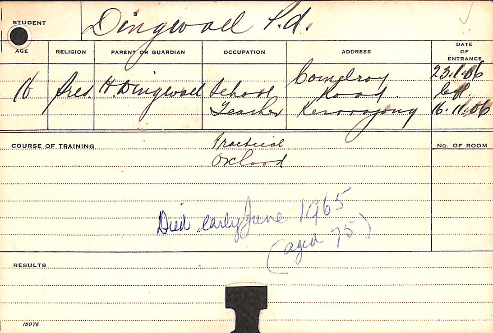 DINGWALL, PA (Practical Courses &amp; Orchard)