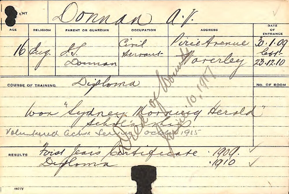 DONNAN, AV (Hawkesbury Diploma of Agriculture (HDA))