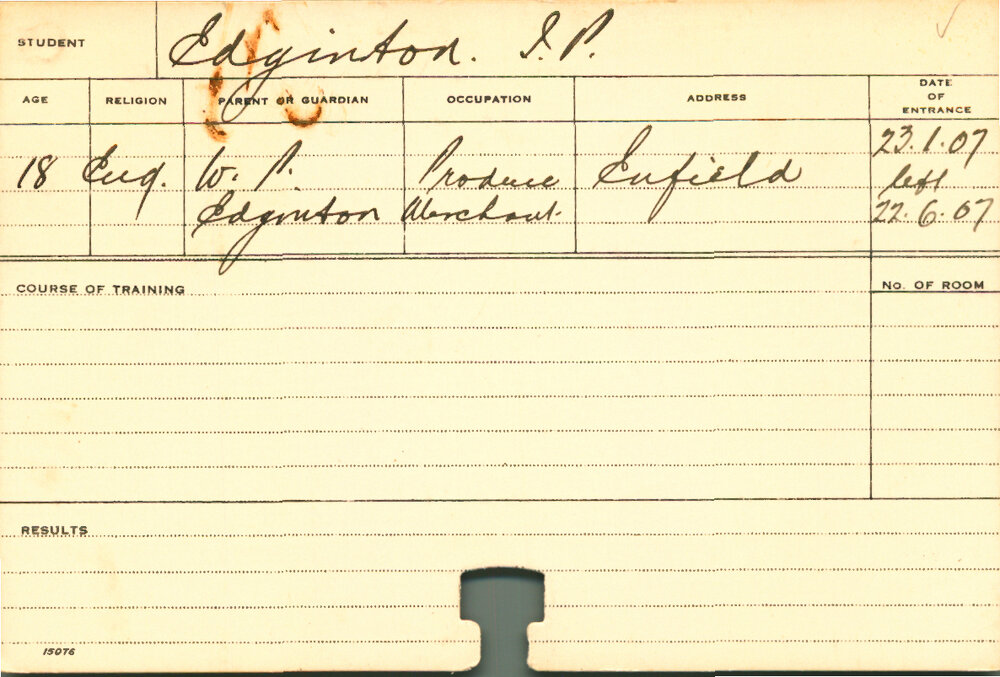 EDGINTON, JP (Course Not Identified)