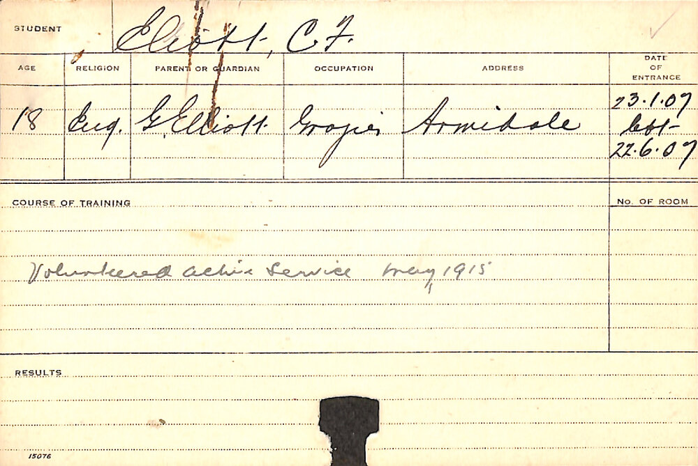 ELLIOT, CF (Course Not Identified)