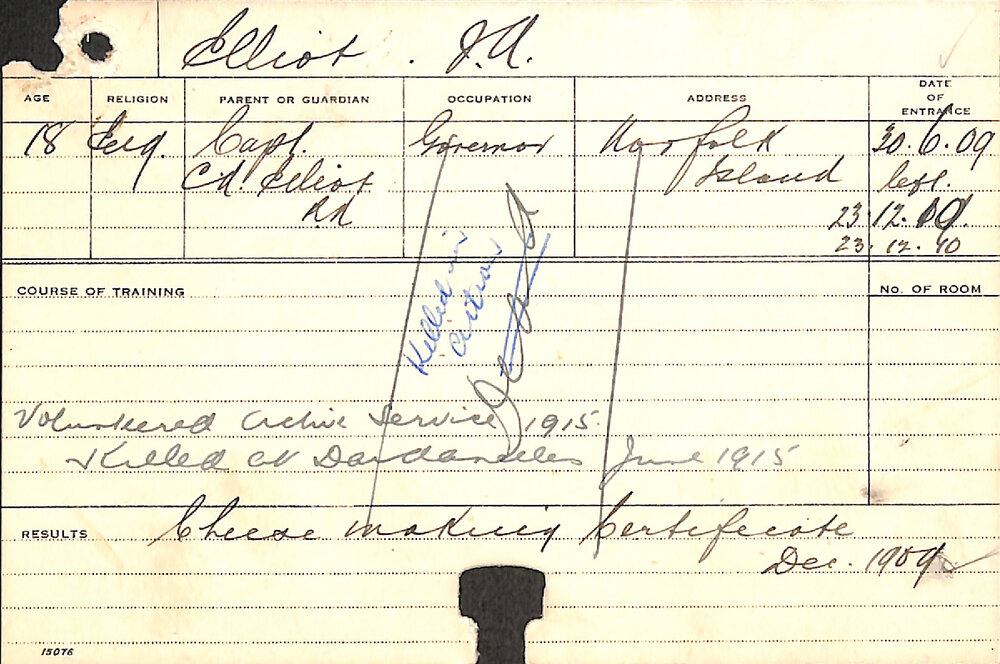 ELLIOT, Jack A (Certificate - Cheesmaking)