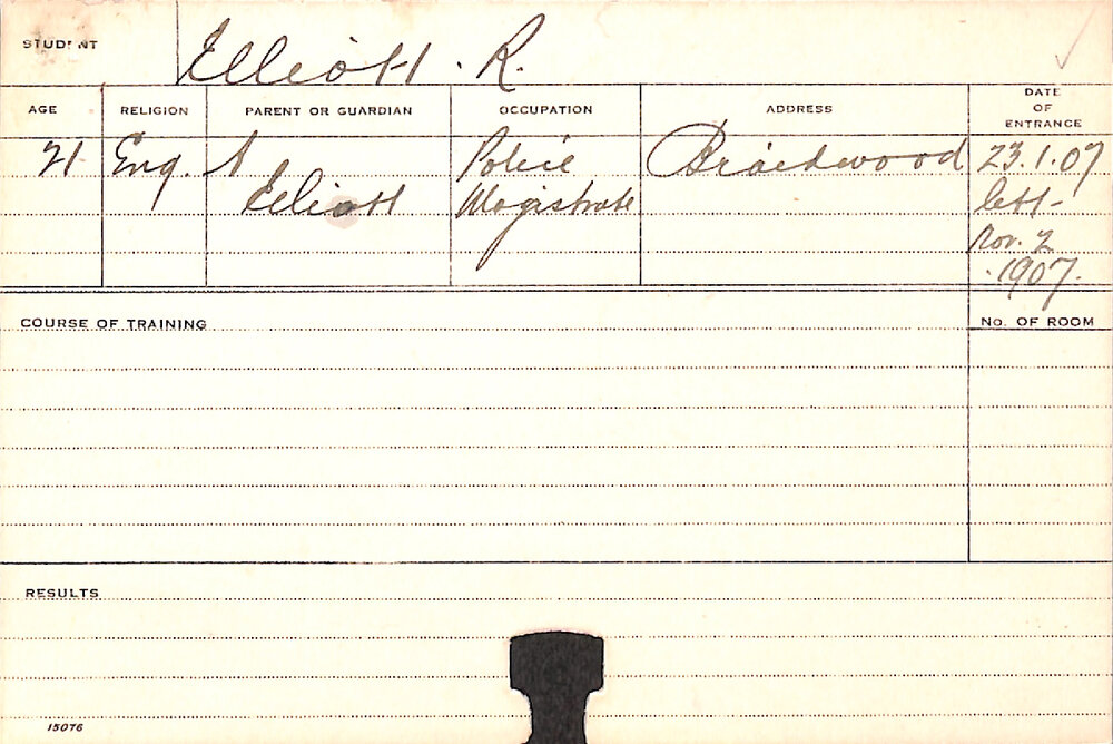 ELLIOTT, R (Course Not Identified)