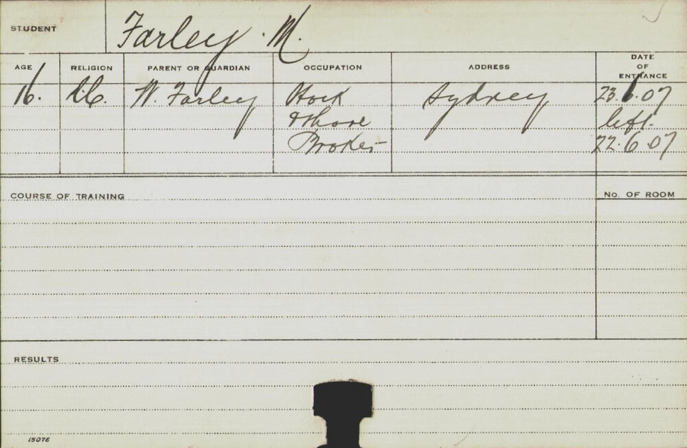 FARLEY, M (Course Not Identified)