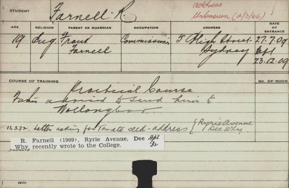 FARNELL, R (Practical Course)