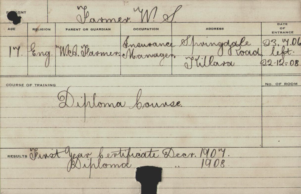 FARMER, William S (Hawkesbury Diploma of Agriculture (HDA))