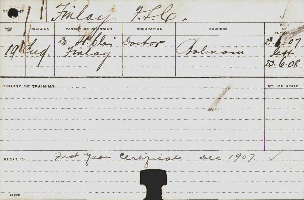 FINLAY, Fawcett SC (Hawkesbury Diploma of Agriculture (HDA) - First Year Certificate)