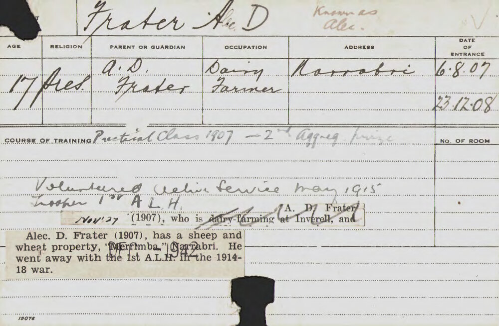 FRATER, Alec D (Practical Course)