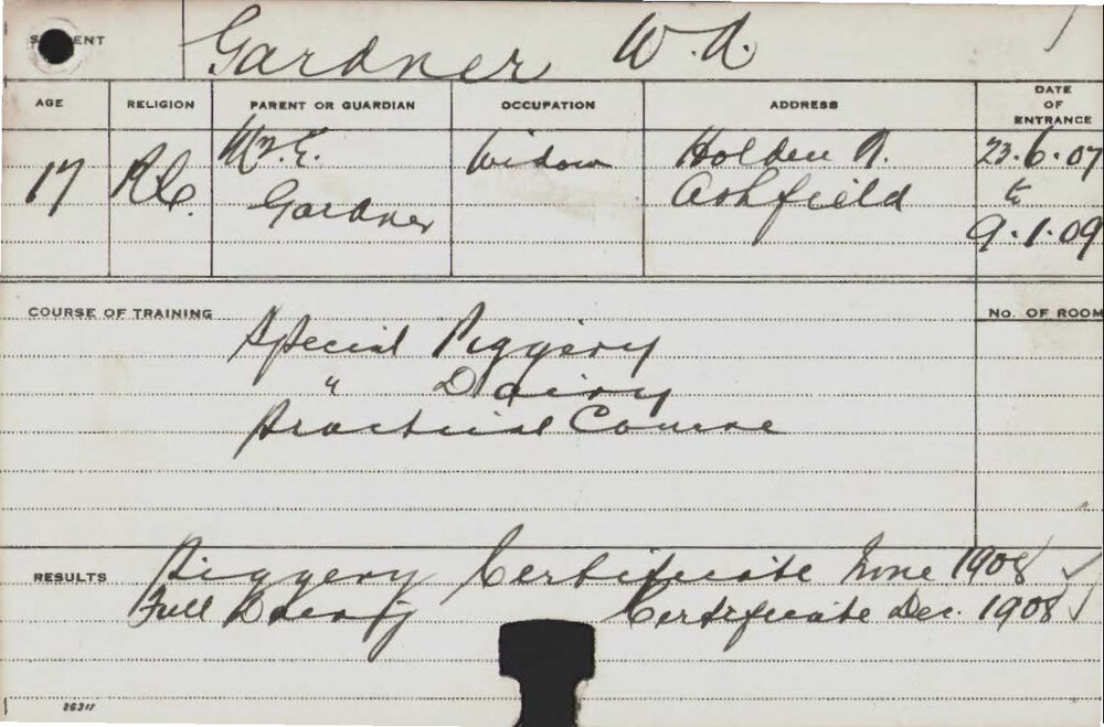 GARDNER, WA (Special Course - Piggery, Dairy &amp; Practical)