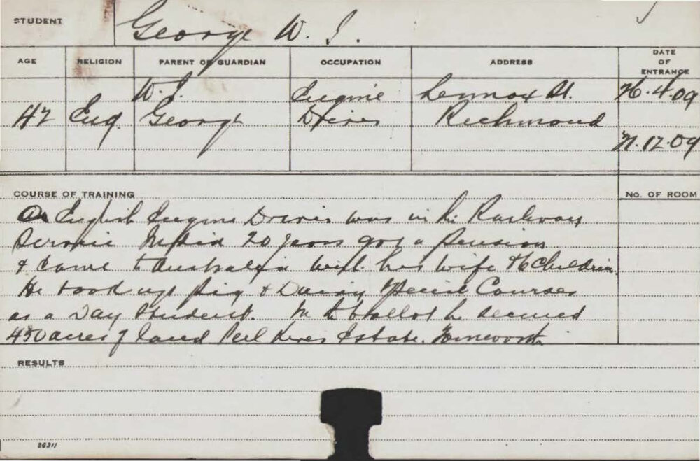 GEORGE, WJ (Special Course - Piggery &amp; Dairy)