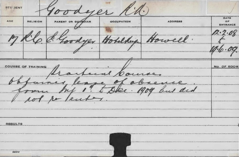 GOODYER, RA (Practical Courses)