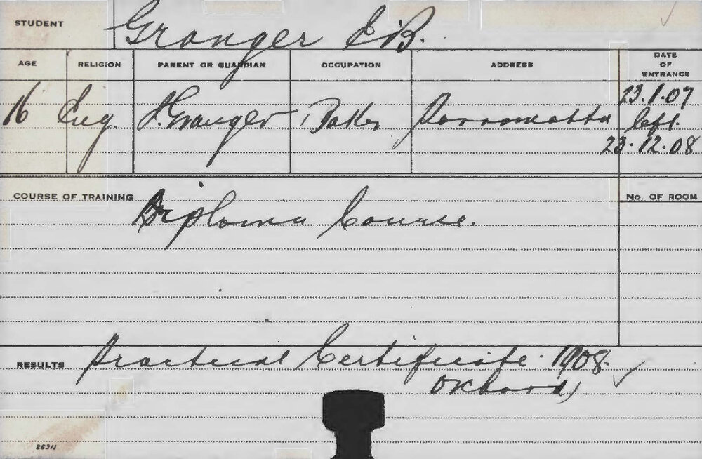 GRANGER, EP (Diploma Course, Practical Orchard Certificate)