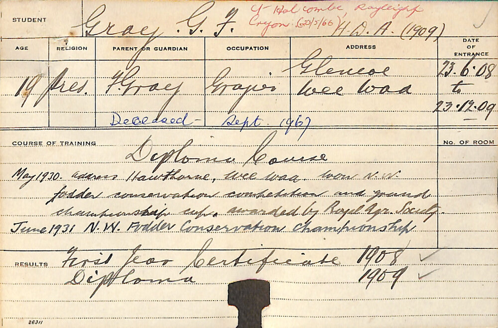 GRAY, GF (Diploma Course)