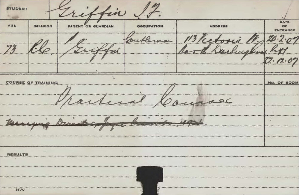 GRIFFIN, JF (Practical Course)