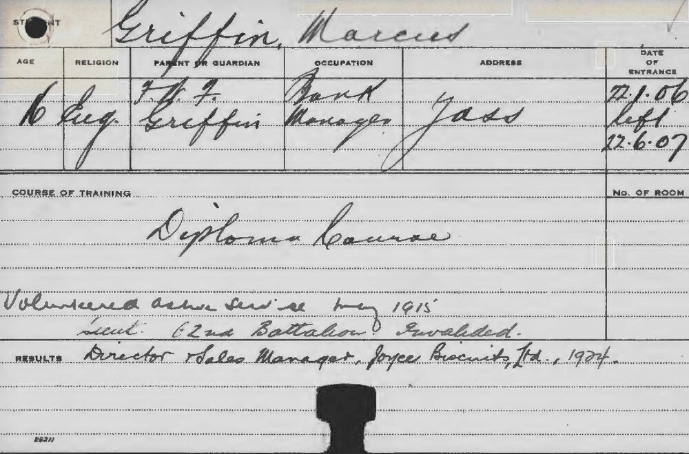 GRIFFIN, Marcus (Diploma Course)