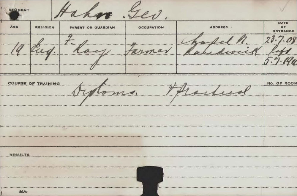 HAHN, George (Diploma &amp; Practical)