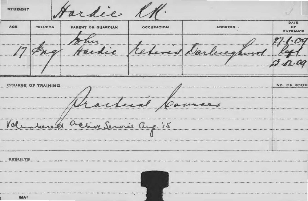 HARDIE, RK (Practical Courses)