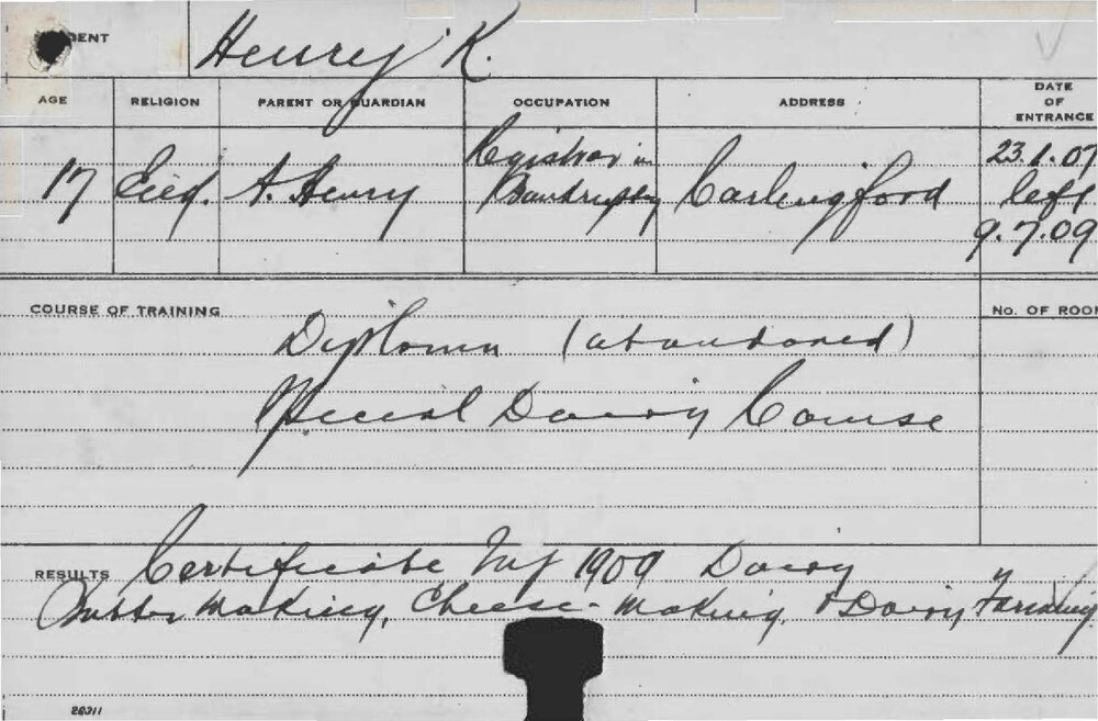 HENRY, Keith (Special Course - Dairy)