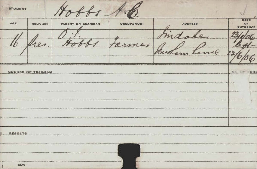 HOBBS, Eric (Course Not Identified)