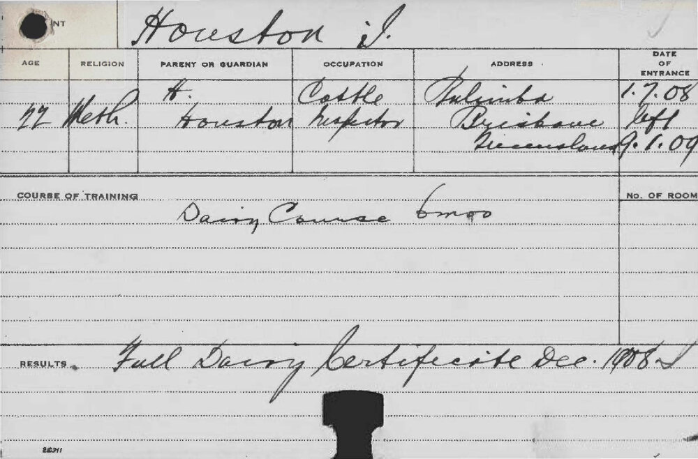 HOUSTON, J (Certificate - Dairy)