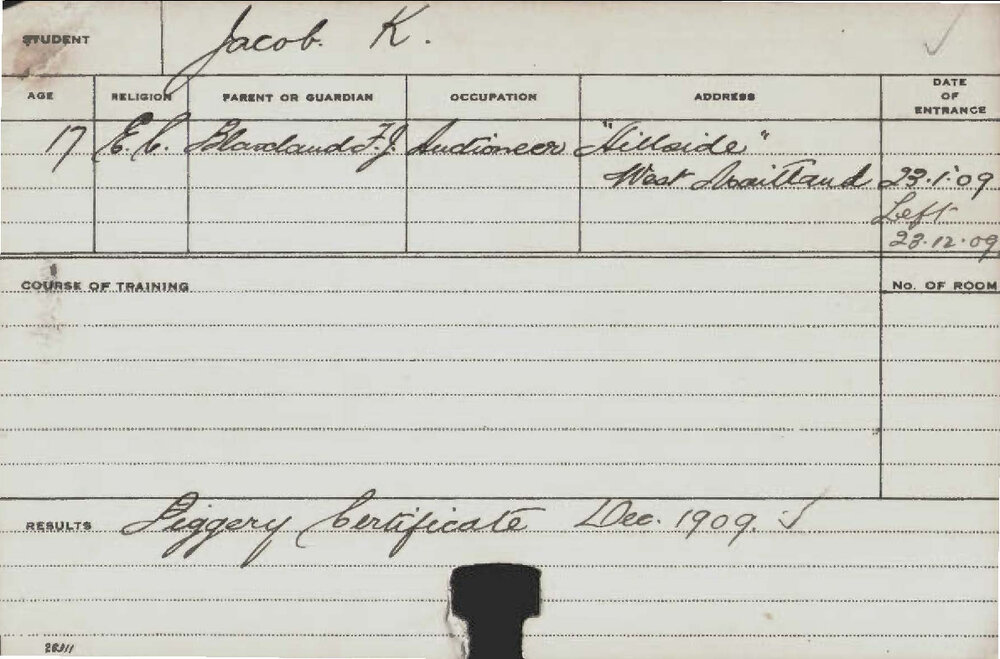 JACOB, K (Certificate - Piggery)