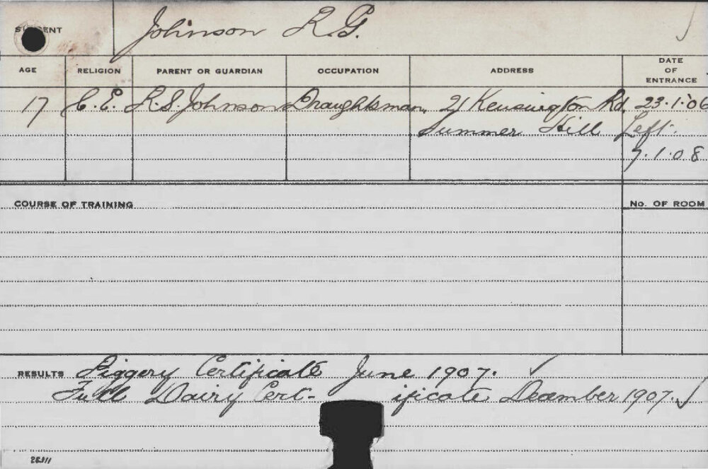 JOHNSON, RG (Certificate - Piggery/ Certificate - Dairy)