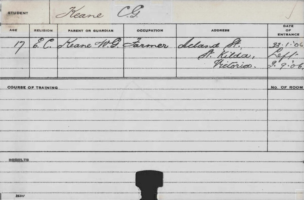 KEANE, CG (Course Not Identified)