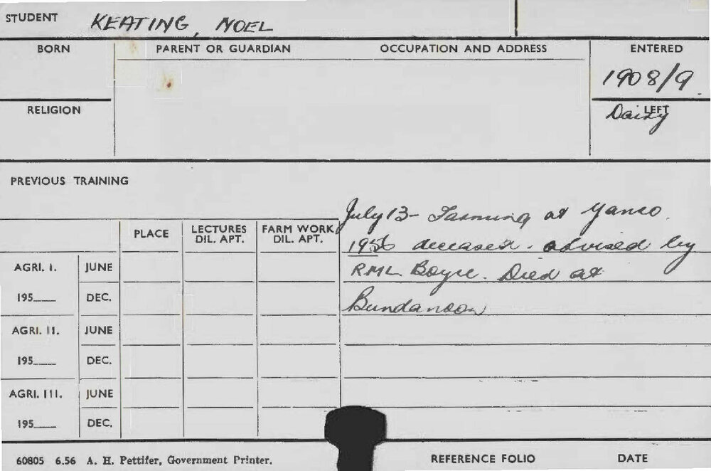 KEATING, Noel (Dairy)