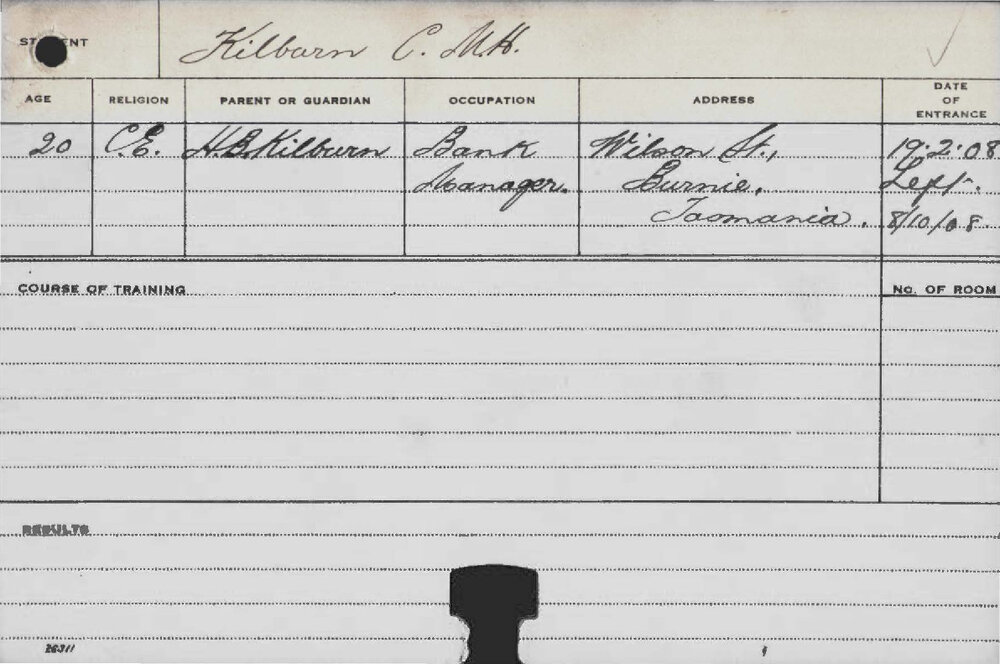 KILBURN, Cecil MH (Course Not Identified)