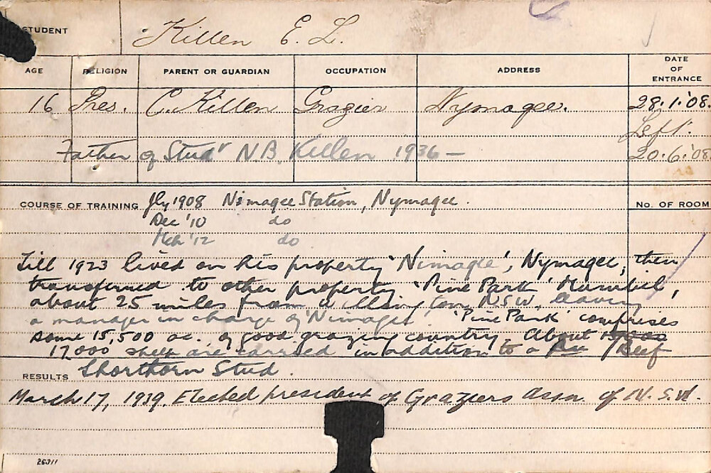 KILLEN, EL (Course Not Identified)