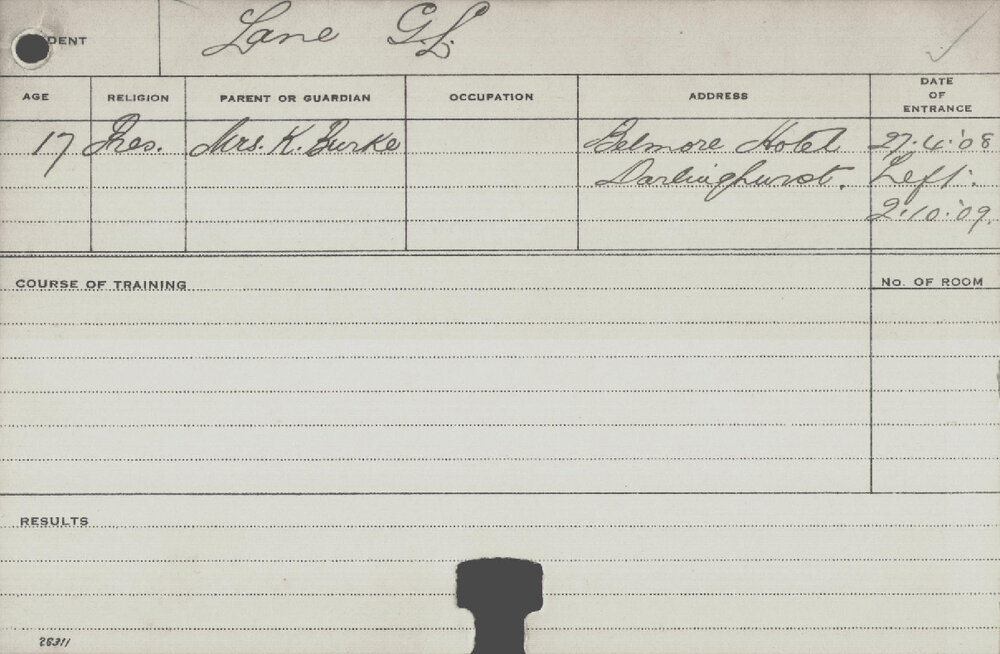 LANE, Gordon (Course Not Identified)