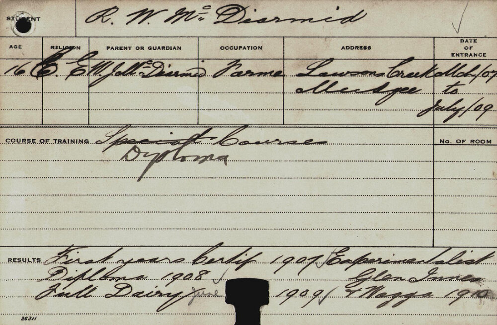 MCDIARMID, RW (Diploma Courses)
