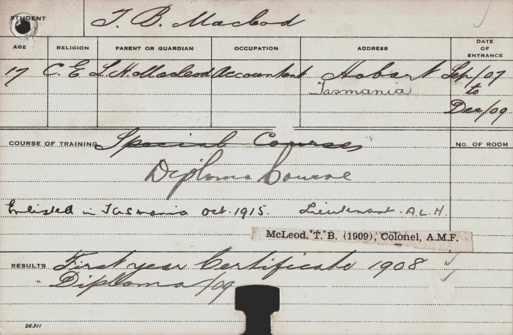 MCLEOD, TB (Diploma Course)