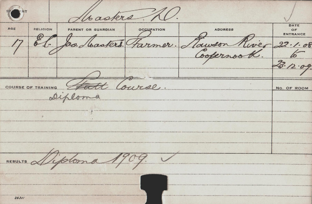 MASTERS, Darcy (Diploma)
