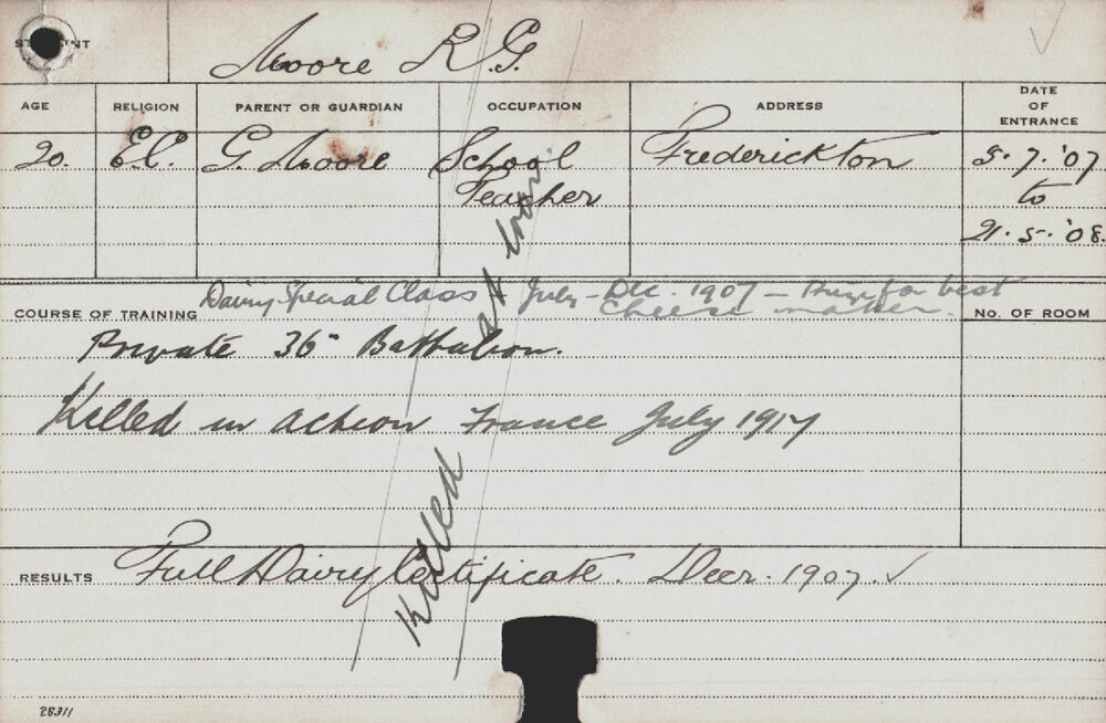 MOORE, RG (Certificate - Dairy)