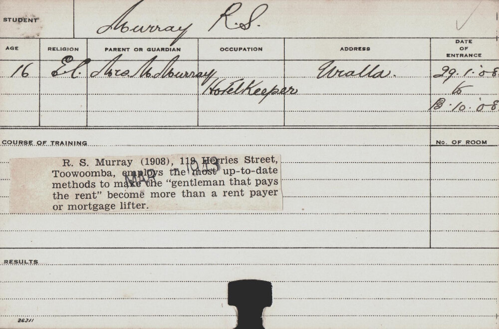 MURRAY, RS (Course Not Identified)