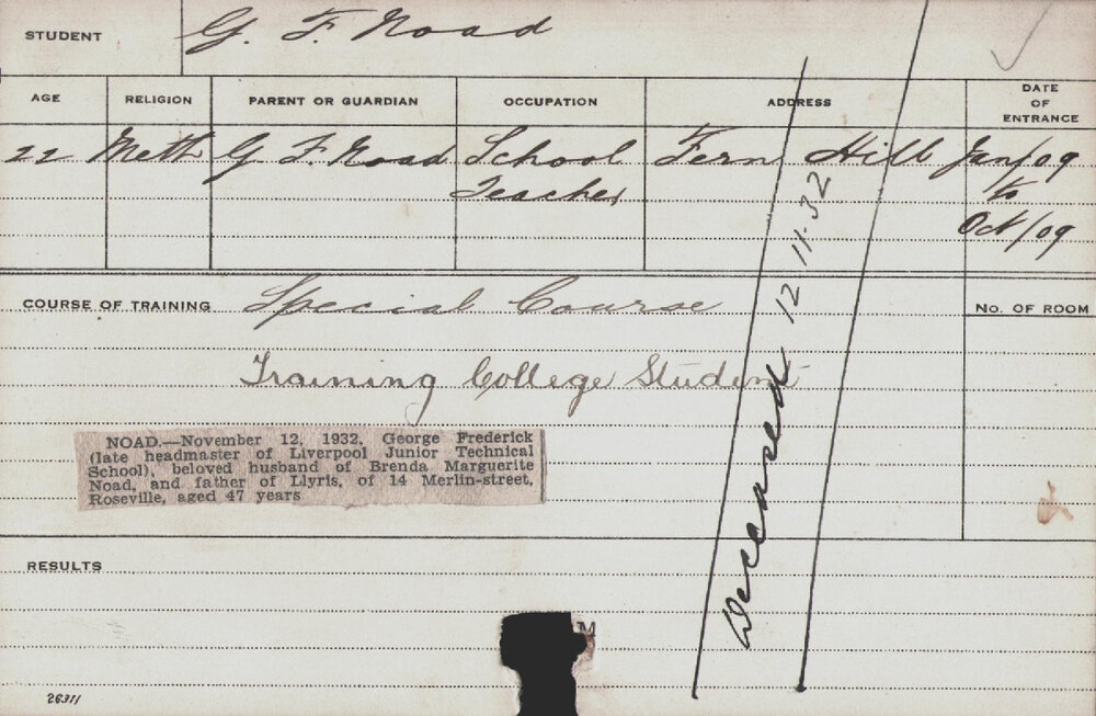 NOAD, George F (Special Course)