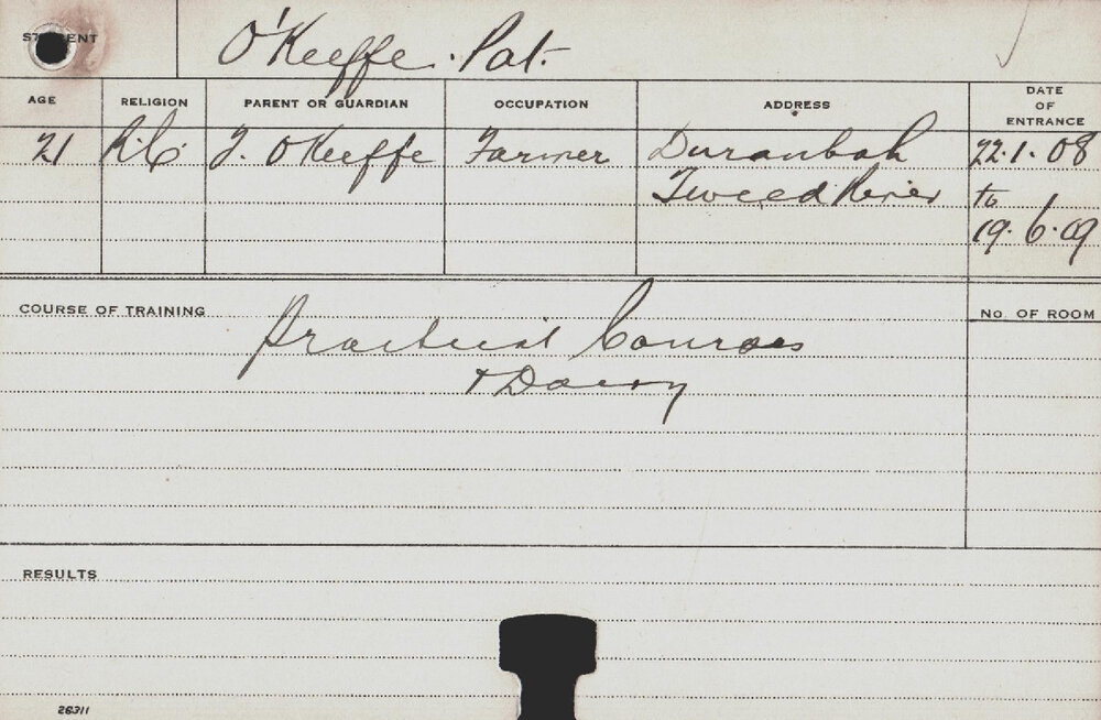 O'KEEFE, Pat (Practical Courses &amp; Dairy)