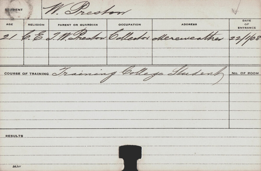 PRESTON, W (Training College Student)
