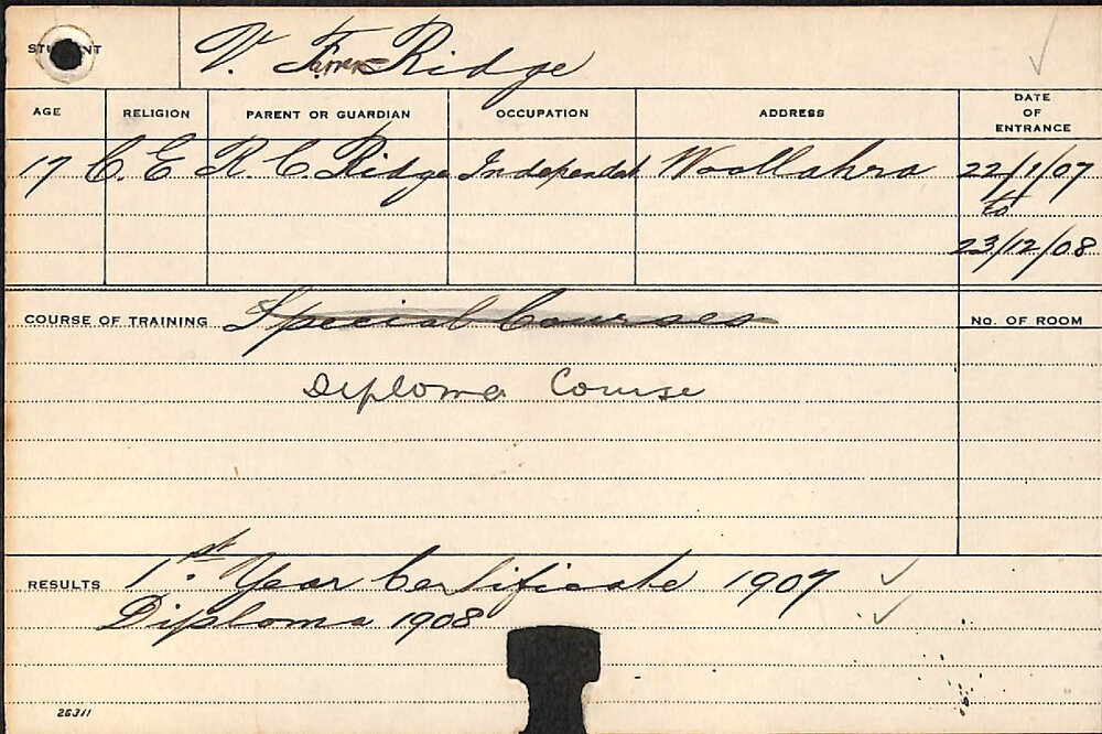 FARRAN-RIDGE, V (Diploma Course)