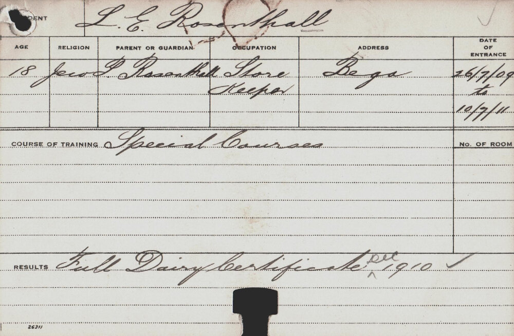 ROSENTHALL, Lyle E (Special Courses)