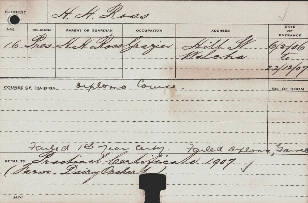 ROSS, HH (Diploma Course)