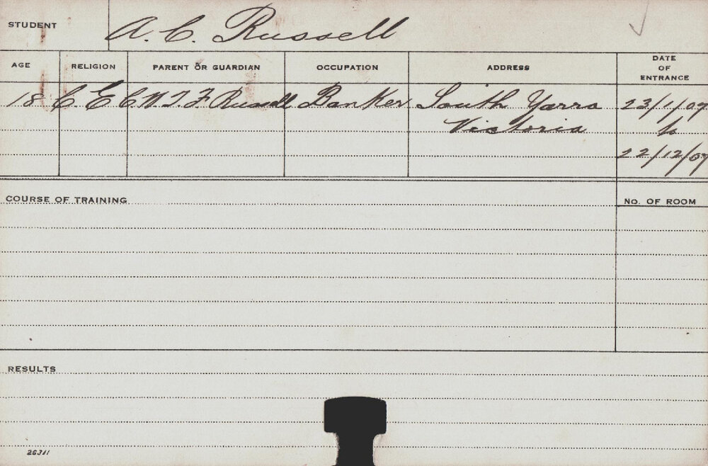 RUSSELL, AC (Diploma?)