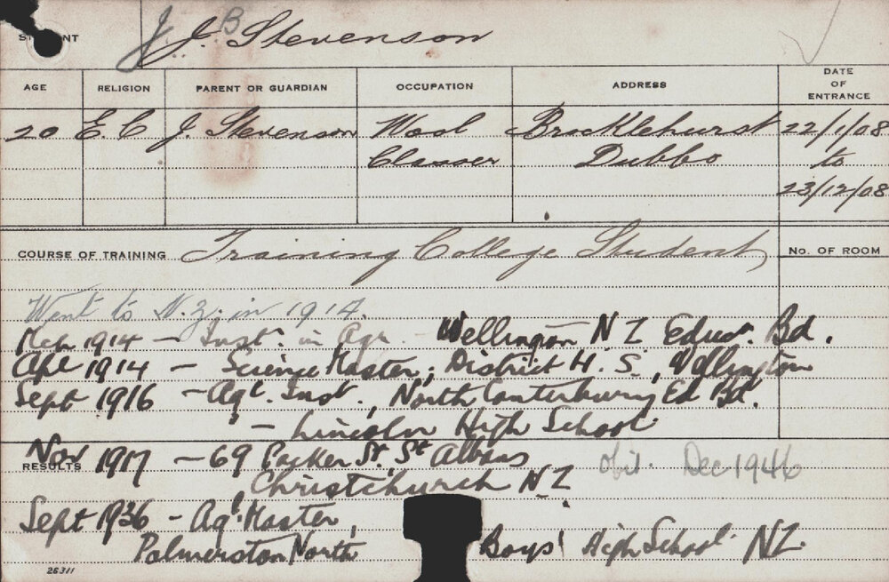 Stevenson, JB (Training College Student)